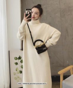 マキシ | ワンピース タートルニットワンピース ハイネック ロングワンピース 暖か フレア ロング マキシ丈 長袖 無地 マタニティ 厚手 暖か 冬 秋 30代 20代 40代 50代