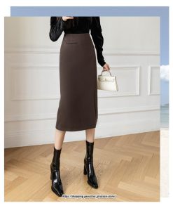 スカート | ロング 秋 秋服 レディース ボトムス ロングミモレタイト冬 スリット 無地 可愛い 着痩せ カジュアル キレイめ 韓国風