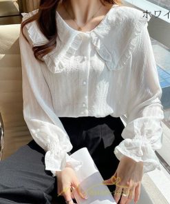 シャツ・ブラウス | ブラウス シャツ レディース 40代 上品 ブラウス きれいめ 通勤 OL ビジネス ゆったり 白  コーヒー ホワイト 秋 シフォン 夏 上品 秋コーデ 着痩せ