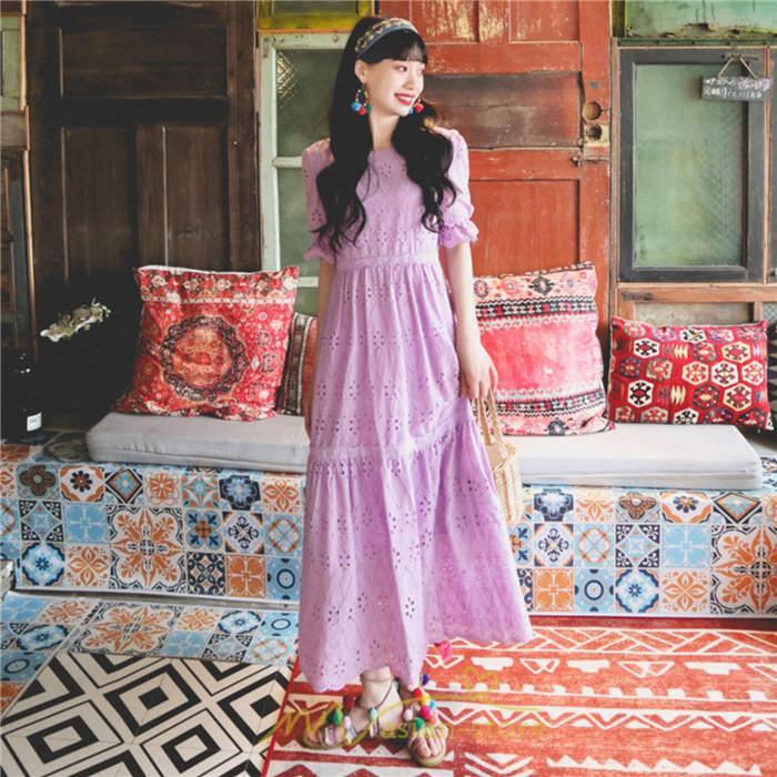 マキシ | ワンピース 夏 レース 半袖 ロングワンピ ワンピ ロング丈ワンピース ロングワンピース 無地 可愛い ナチュラル きれいめ 外出 大人 お出かけ かわいい 着痩せ