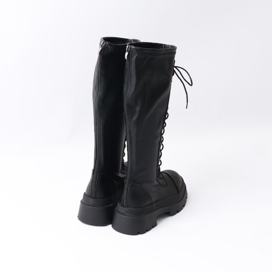 ニーハイブーツ | レースアップ ロングブーツ 厚底 韓国