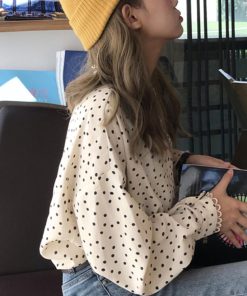 Tシャツ・カットソー | おしゃれ レディース シフォンブラウス ブラウス ドット柄 シャツブラウス ゆったり トップス 水玉模様 オフィス 長袖