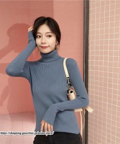 ニット・セーター | カットソー ニット レディース リブニット ハイネック 長袖 秋冬 春 トップス スリム ストレッチ 暖かい 長袖ニット 無地 プルオーバー インナー 長袖カットソー