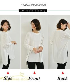 ｔシャツ・カットソー | Tシャツ 長袖 無地 着痩せ カットソー 長袖Tシャツ 無地 丸首 カジュアル 40代 50代 着回し 秋コーデ ゆったり 30代 フリーサイズ 20代 シンプル トップス