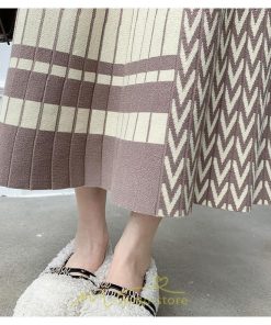 スカート | ロング 秋冬 黒 グレー カーキ プリーツレディース Aライン ニット ウエストゴム あったか おしゃれ 着痩せ 人気 小柄 新着 高見え