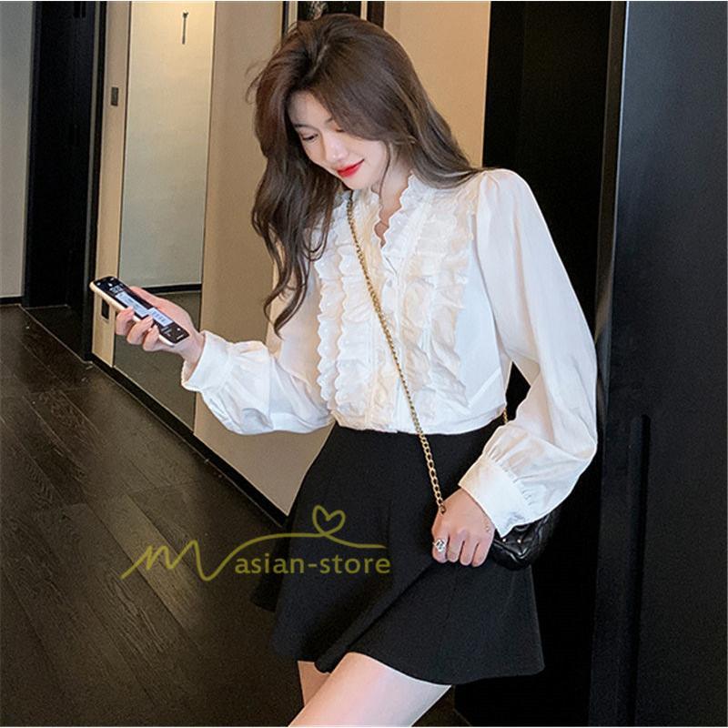 シャツ・ブラウス | ブラウス レディース 長袖 フォーマル 白 オフィス 無地 シャツ ビジネス フリル おしゃれ 入学式 卒業式 上品 お出かけ 面接 カジュアル 20代30代40代 きれいめ