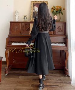 マキシ | フェイクワンピース 秋 レディース 30代40代ワンピース 長袖ワンピース レイヤード風ワンピース Aラインワンピース かわいい お呼ばれ 腰着痩せ 美ライン