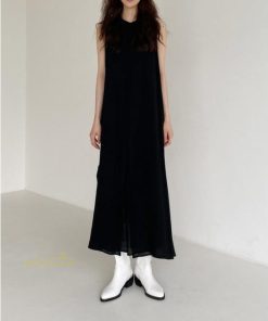 ノースリーブ | ワンピース マキシワンピース マキシワンピ マキシ ロングワンピース ワンピ スリット シンプル 無地 春夏 フレアワンピース ゆったり