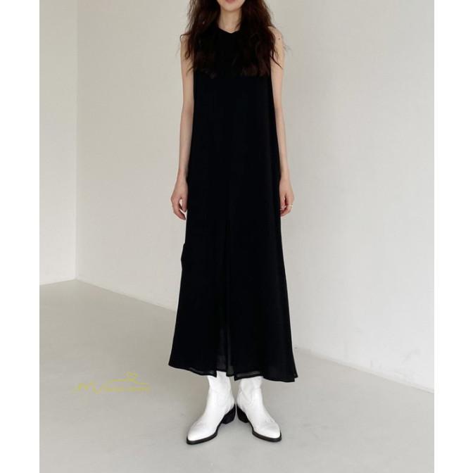 ノースリーブ | ワンピース マキシワンピース マキシワンピ マキシ ロングワンピース ワンピ スリット シンプル 無地 春夏 フレアワンピース ゆったり