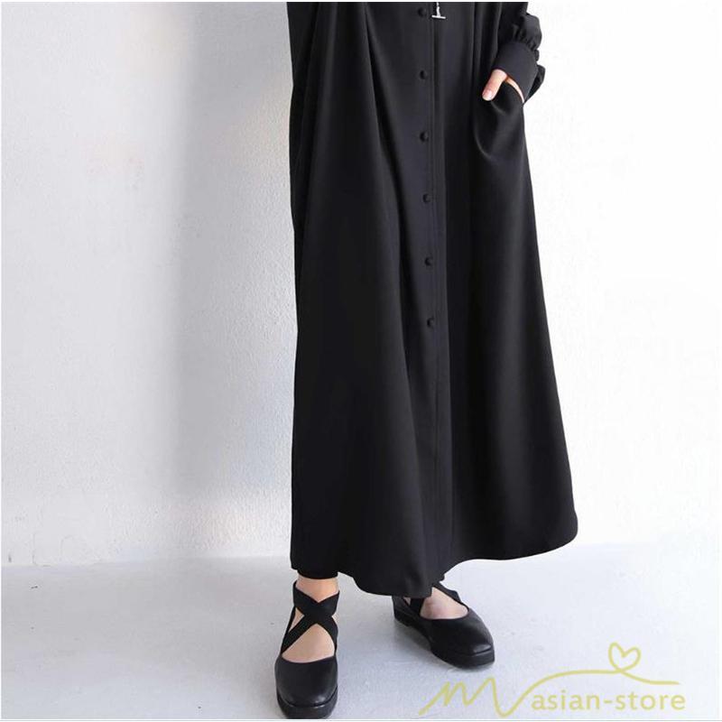 マキシ | 長袖ワンピース ロングワンピース シャツワンピース 羽織り レディース 2way パフスリーブ 大きいサイズ 秋物 送料無料 大人 ゆったり 50代60代 30代40代