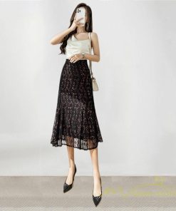 スカート | レーススカートロング丈 ハイウエスト エレガント キレイめ 通勤 日常 大人 リゾートロング 秋 花柄 柔らか 無地 ボトムス レディース ンプル