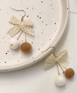 その他アクセサリー | リボンピアス レディース ポンポンピアス