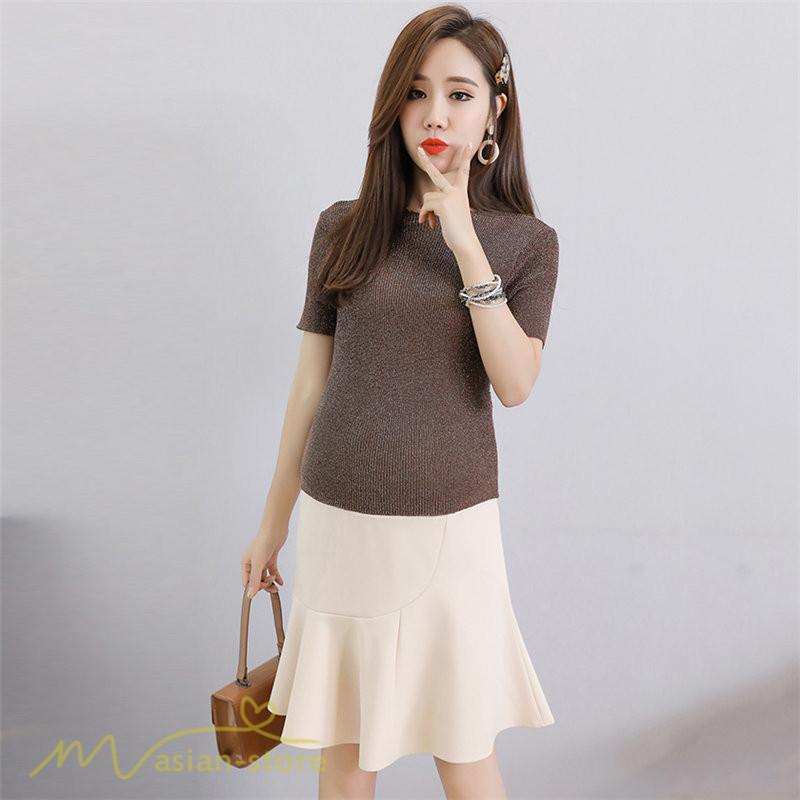 スカート | マタニティ韓国風 レディース マタニティウェア おしゃれ ゆったり 着痩せ 産前 マタニティウェア 膝丈 お出かけ 上品 サマー 夏服