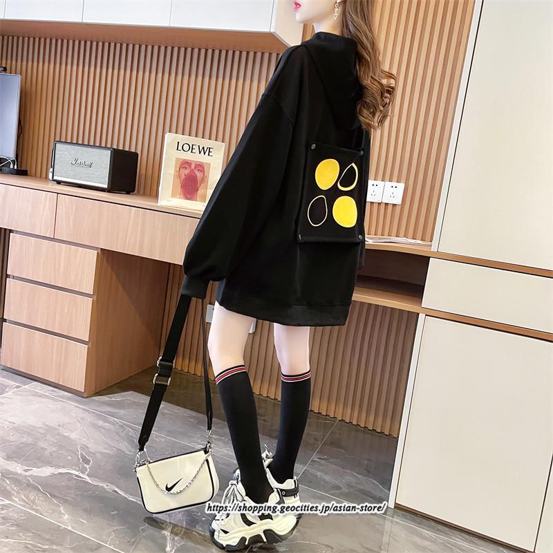 パーカー | レディース 秋 長袖 体型カバー スウェット トレーナー プルオーバー 厚手 後ポケット外し可 トップス 50代 40代 春 30代 おしゃれ 20代 フード