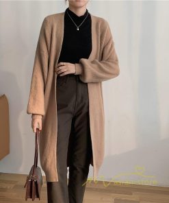 カーディガン | ロングニット2022秋冬 レディース アウター パフスリーブ 羽織り 長袖 ニット 20代40代 ニットカーデ 通学通勤 大人 セーター