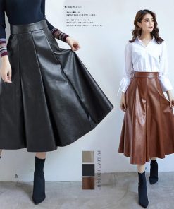 ロングスカート | Aライン エコレザー スカート 着やせ ボトムス フレアスカート フェイクレザースカート レディース 通勤