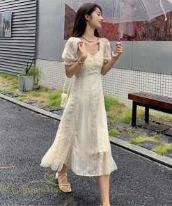 マキシ | ワンピース レディース スクエアネック 半袖 着痩せ 気質 可愛い 20代 30代 40代 サマー お出かけ Aラインワンピース サマーワンピース ロング丈 ワンピース