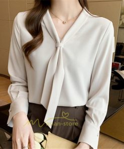 シャツ・ブラウス | ブラウス レディース きれいめ 40代 春夏秋新作 オシャレブラウス シフォンシャツ リボンネック 長袖トップス ブラウス 大人 ゆったり シャツ30代 50代 通勤