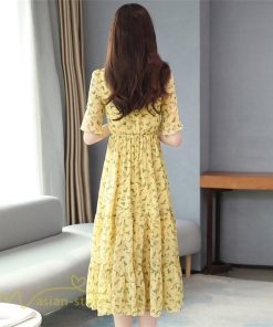 ミディアム | ワンピース Aライン レディース 着痩せ 上品 カジュアル Vネック カジュアル 春 夏 花柄 きれいめサマー ワンピース 通勤 通学 ソフト 膝丈 大人 お出かけ