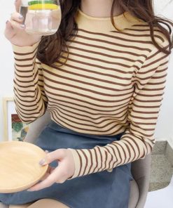 ニット・セーター | ボーダー柄 ニットセーター 長袖 6色