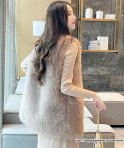 ベスト | ボリュームフェイクファーファー毛皮レディース 冬 フェイクファー 毛皮コート アウター ノースリーブ ふわふわ ジレ 秋冬 前開き