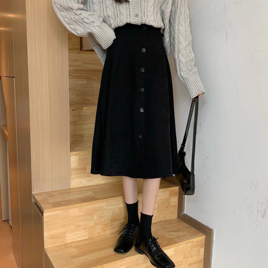 フレアスカート | ミモレ丈スカート ボトムス スカート 女性 スカート 春秋冬 レディース ファッション 後ろウエストゴム