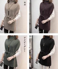 ニット・セーター | ノースリーブ ニットチュニック 韓国風