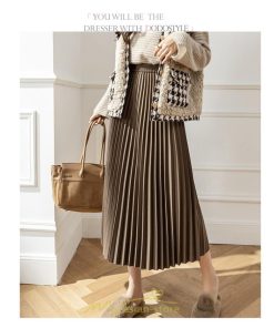 スカート | ロング 秋 秋服 レディース ボトムス ロング冬 プリーツ 無地 可愛い カジュアル オシャレ 着痩せ 韓国風 可愛い キレイめ
