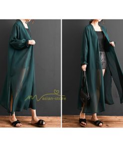 カーディガン | ロング 薄手 アウター 長袖 ロングきれいめ 紫外線対策 サマー ゆったり シフォン 韓国ファッション 20代30代40代50代 冷房対策