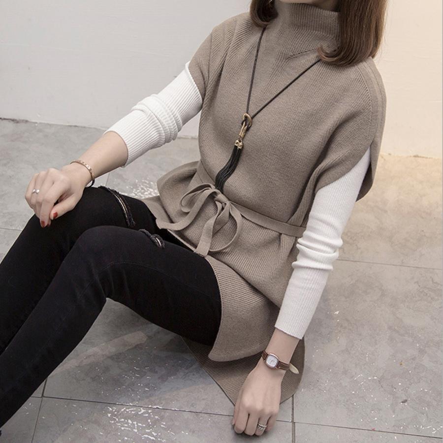 ニット・セーター | ノースリーブ ニットチュニック 韓国風