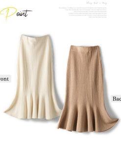 フレアスカート | リブニット マーメイドスカート 春秋冬