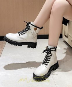 ショートブーツ | ブーツ レディース 黒 低反発 黄色 白 編み上げ 歩きやすい 足が痛くならない 厚底 おしゃれ 春 50代 40代 秋 30代 新作 20代