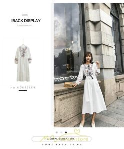 マキシ | ワンピース レディース エスニック風 ボヘミアン ロング丈 ロングワンピース 派手 ゆったり 民族風 長袖 綿麻 リゾート夏 海デート 海外旅行 丸首 秋 高品質