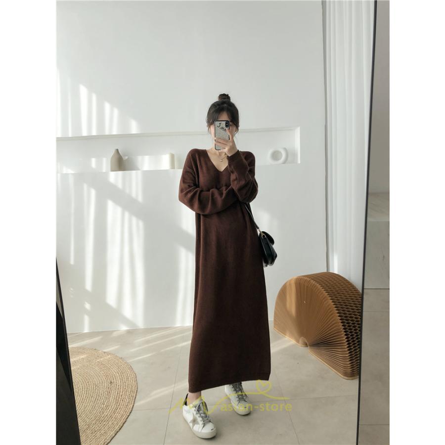 ニットワンピース | レディース 冬 きれいめ ニットフレア ロング おしゃれ 秋冬 長袖 送料無料 可愛い 萌え袖 上品 秋冬コーデ 20代30代40代50代 がーりー