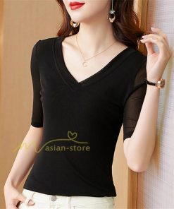tシャツ・カットソー | Tシャツ レディース カジュアル Vネック おしゃれ 女性用 シンプル 無地 20代30代40代50代 カシュクール インナー フェミニン 上品 お出かけ 着痩せ カジュアル