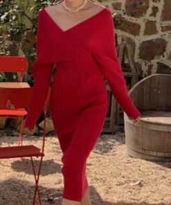 ワンピース | カシュクールニット韓国風