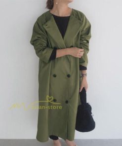 ダウンジャケット コート | コート アウター ノーカラーコート レディース 秋物 羽織り 長袖 ミモレ丈 ロングコート 秋アウター ダブル 無地 ポケット 大人 ゆったり 30代40代