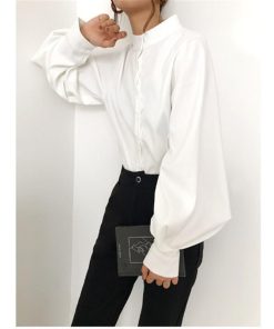 シャツ・ブラウス | シャツブラウス レディーストップス パフスリーブ 可愛い ビジネスカジュアルウェア エレガント 通学通勤 柔らか つや消しシャツ S L M 2020秋冬 XL 4色