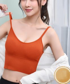 キャミソール | リブレディース 下着 カップ付き タンクトップ インナー ショート丈 Uオープンバック ベアトップブラ 春夏