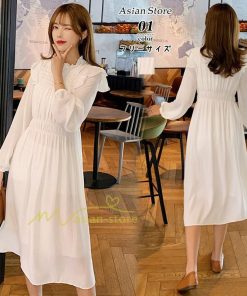 マキシ | ワンピース レディース ゆったり 長袖 オシャレ 呼ばれ 韓国風 二次会 同窓会 通勤 ロング丈 新春 ロング 着痩せ エレガント きれいめ 20代30代40代 体型カバー