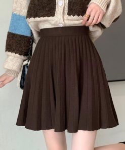 ミニスカート | プリーツスカート 編み レディース 韓国