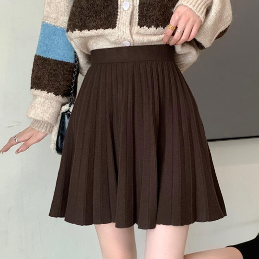 ミニスカート | プリーツスカート 編み レディース 韓国