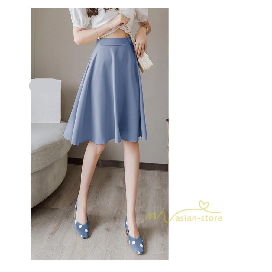 スカート | 膝丈 春秋 無地 フレアレディース ミディアム丈 ペンシルミモレ 黒 大人 20代 30代 40代 上品 OL エレガント 母 ママ