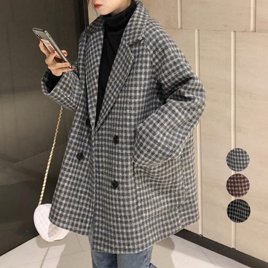 ジャケット・ブルゾン | テーラードジャケット チェック柄 コート