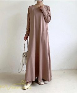 マキシ | Aラインワンピース ワンピース レディース 無地 長袖 マキシワンピース プルオーバー カジュアル 20代 30代 ゆったり 体型カバー フレア 40代 50代 おしゃれ