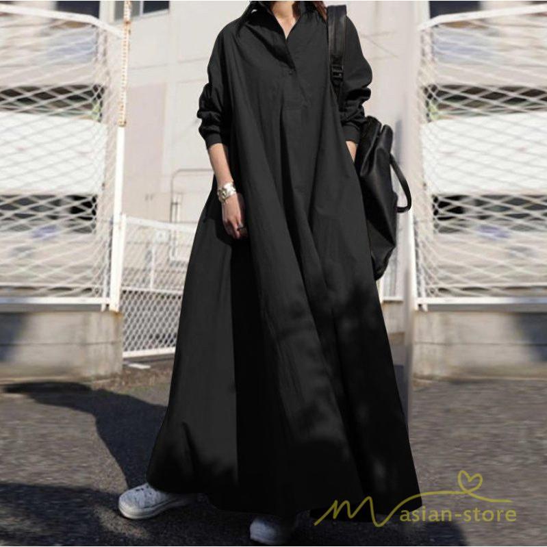 マキシ | シャツワンピ ワンピース レディース 秋 ロングワンピース シャツワンピース マキシワンピース 秋冬 通勤着 可愛い ゆったり 30代 40代 体型カバー 50代 20代