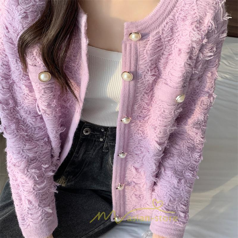 カーディガン | 2022秋冬ニットアウター レディース ニットニット セーター 長袖 羽織り フロントボタン 可愛い トップス 20代40代 通学通勤