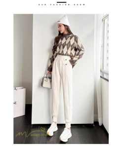 チノ・テーパード・ジョガー・スキニーパン | テーパードパンツ 厚手 裏起毛 レディース パンツ ロング丈 着痩せ ウエストゴム 秋冬コーデ 白 黒 おしゃれ ハイウエスト 暖かい 防寒 カジュアルパンツ