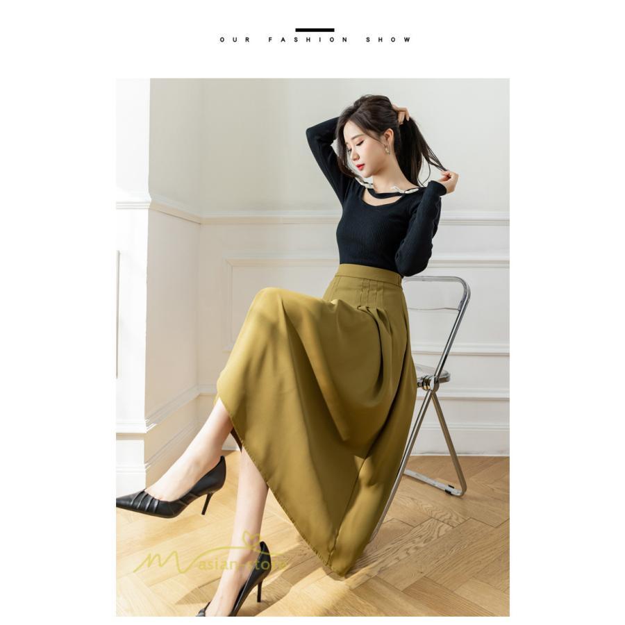 スカート | Aラインレディース 着痩せ 秋 冬 新作 ハイウエスト ロング丈 ウエストゴム 20代 30代 カジュアル OL ビジネス 秋冬 40代 コーデ 50代