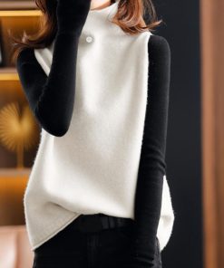 ニット・セーター | ニットベスト ハイネック ニットチョッキ